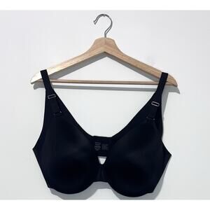 Soma Vanishing Back Wireless Bra Womens 40DDD Black Full Coverage Seamless